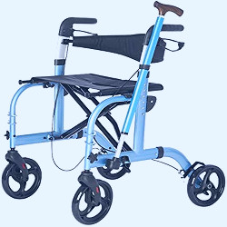 Amazon.com: Lifestyle Mobility Aids Deluxe Translators - 2 in 1 Rollator  Transport Chairs (Laser Blue) : Health & Household